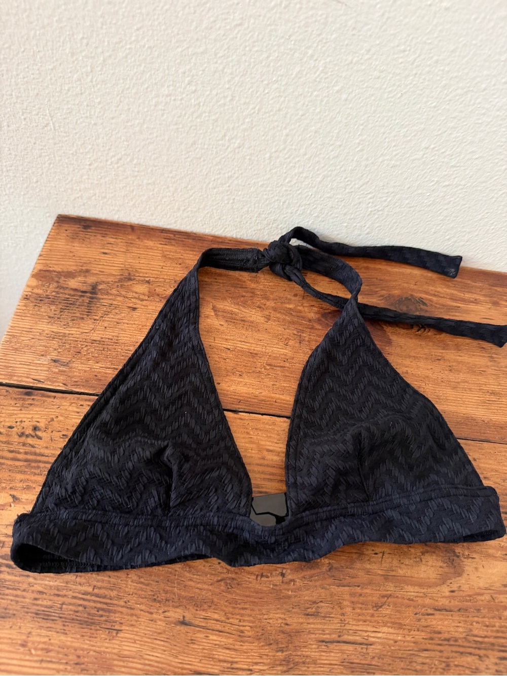 Eres Black Triange Halter Bikini Top - Black Chevron